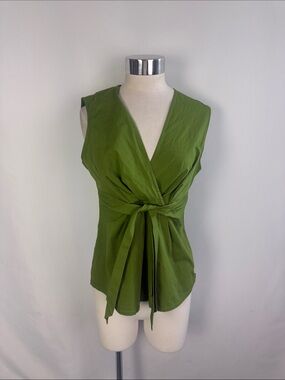 ANN TAYLOR GREEN TIE WAIST TANK TOP